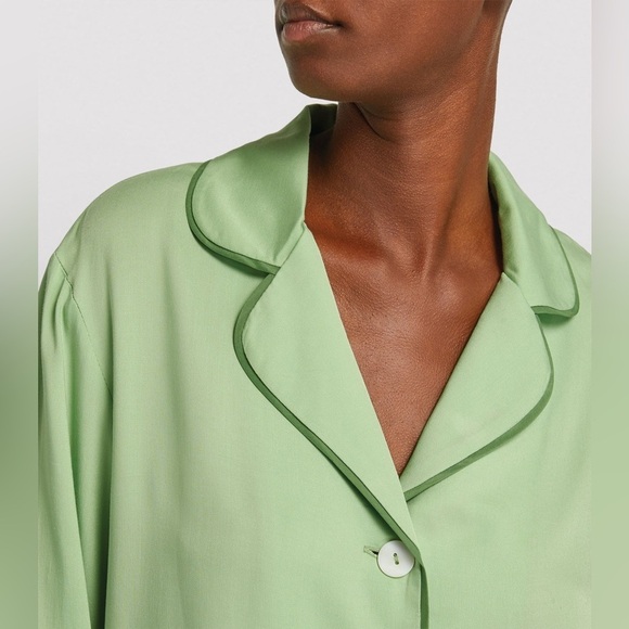 NWT Sleeper Mint Green Button Front Pajama Top Oversized sz Small - Picture 3 of 9